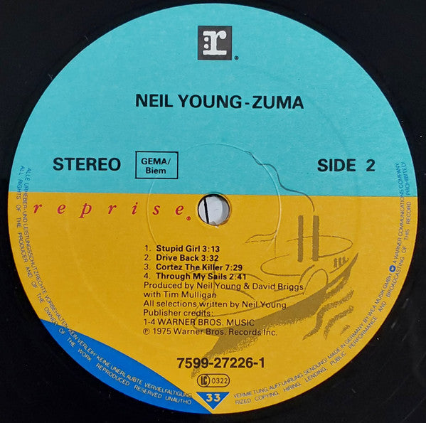 Neil Young With Crazy Horse ~ Zuma (Vinyl) - Djungel & Jazz