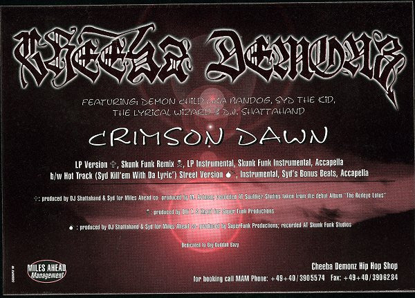 Cheeba Demonz : Crimson Dawn (12")