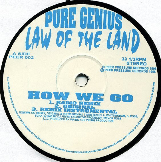 Pure Genius (2) : Law Of The Land EP (12")