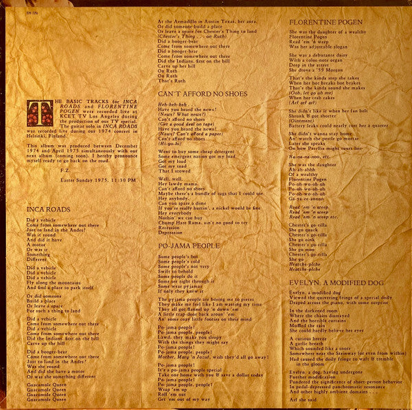 Frank Zappa And The Mothers Of Invention ~ One Size Fits All (Vinyl) - Djungel & Jazz