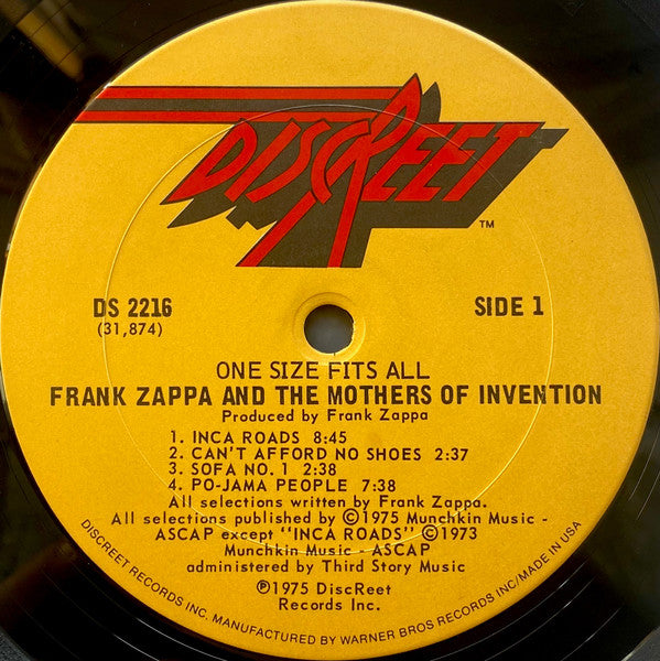 Frank Zappa And The Mothers Of Invention ~ One Size Fits All (Vinyl) - Djungel & Jazz