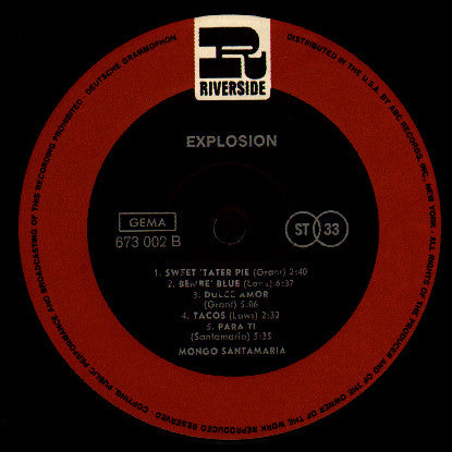 Mongo Santamaria ~ Explosion (Vinyl) - Djungel & Jazz