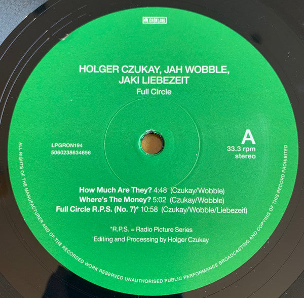 Holger Czukay, Jah Wobble, Jaki Liebezeit ~ Full Circle (Vinyl) - Djungel & Jazz