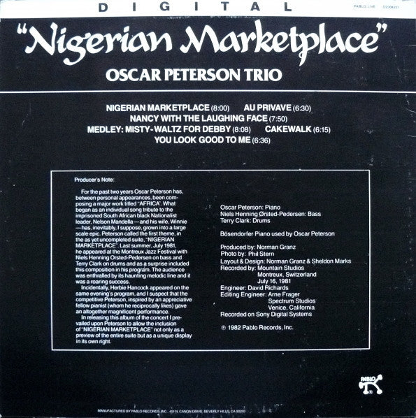 The Oscar Peterson Trio ~ Nigerian Marketplace (Vinyl) - Djungel & Jazz