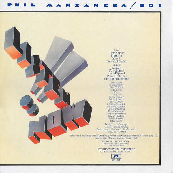 Phil Manzanera / 801 ~ Listen Now (Vinyl) - Djungel & Jazz