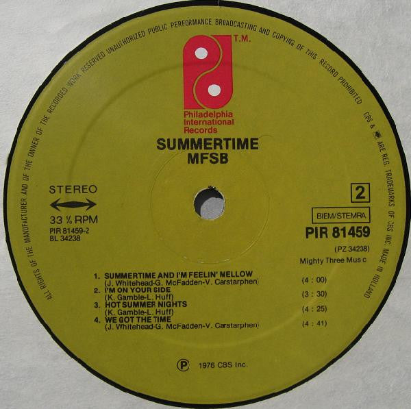 MFSB ~ Summertime (Vinyl) - Djungel & Jazz