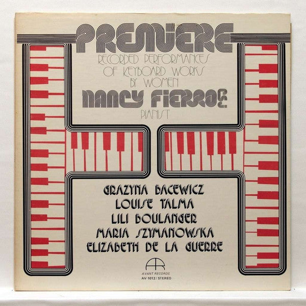 Nancy Fierro ~ Premiere: Recorded Performances Of Keyboard Works By Women (Vinyl) - Djungel & Jazz