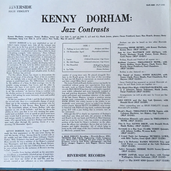 Kenny Dorham ~ Jazz Contrasts (Vinyl) - Djungel & Jazz