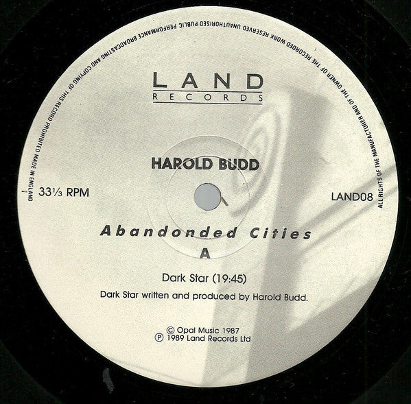 Harold Budd ~ The Serpent (In Quicksilver) / Abandoned Cities (Vinyl) - Djungel & Jazz