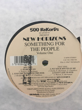 New Horizons : Something For The People Volume One (12")