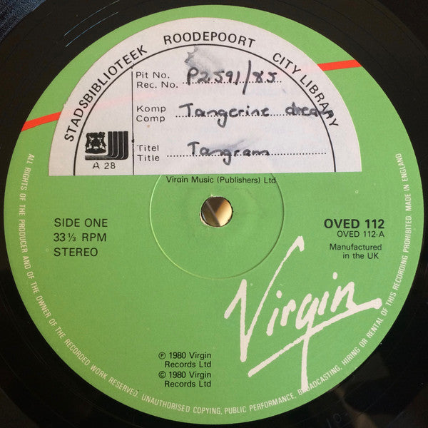 Tangerine Dream ~ Tangram (Vinyl) - Djungel & Jazz
