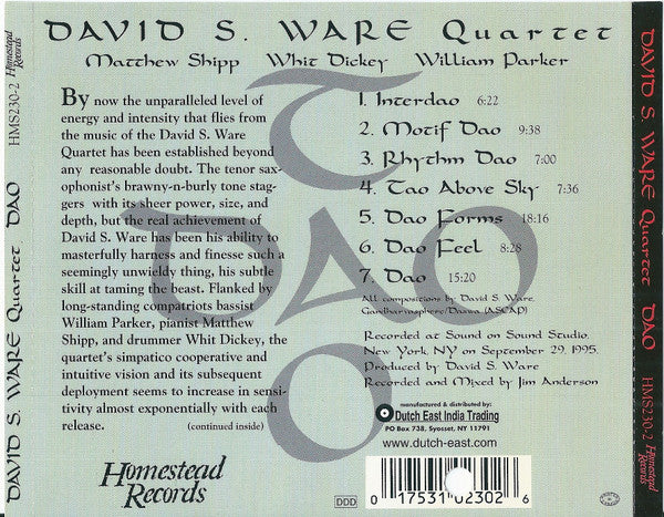 David S. Ware Quartet ~ Dao (Vinyl) - Djungel & Jazz