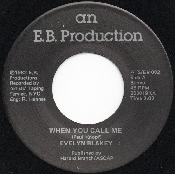 Evelyn Blakey ~ When You Call Me / 23rd Psalm (Vinyl) - Djungel & Jazz