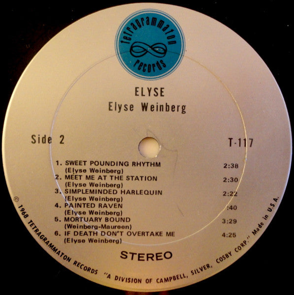 Elyse Weinberg ~ Elyse (Vinyl) - Djungel & Jazz