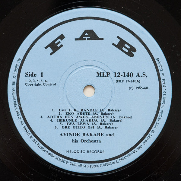 Ayinde Bakare And His Group ~ Live The Highlife With Ayinde Bakare And His Group (Vinyl) - Djungel & Jazz
