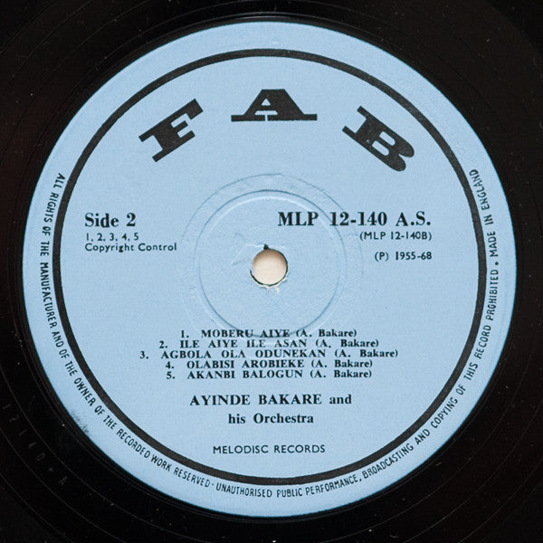 Ayinde Bakare And His Group ~ Live The Highlife With Ayinde Bakare And His Group (Vinyl) - Djungel & Jazz