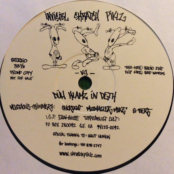 Invisibl Skratch Piklz ~ Invisibl Skratch Piklz Vs. Da Klamz Uv Deth (Furious Ostrich Tracks) (Vinyl) - Djungel & Jazz