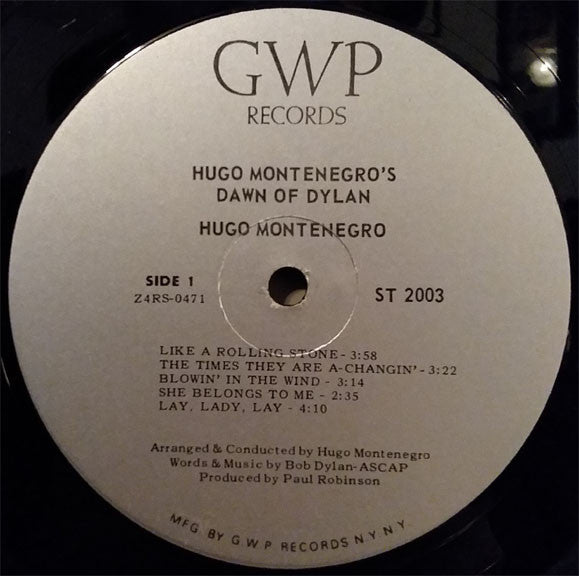 Hugo Montenegro : Hugo Montenegro's Dawn Of Dylan (LP, Album, Gat)