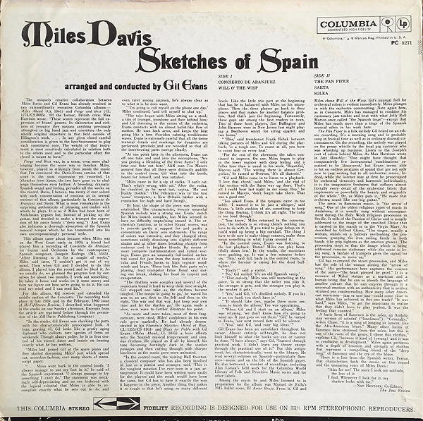 Miles Davis : Sketches Of Spain (LP, Album, RE, Pit)