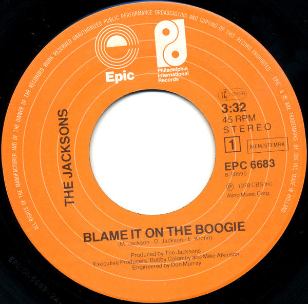 The Jacksons ~ Blame It On The Boogie / Do What You Wanna (Vinyl) - Djungel & Jazz
