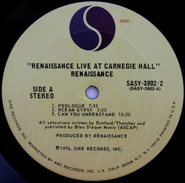 Renaissance  ~ Live At Carnegie Hall (Vinyl) - Djungel & Jazz