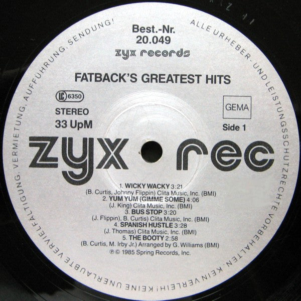 Fatback* : Fatback's Greatest Hits (LP, Comp)