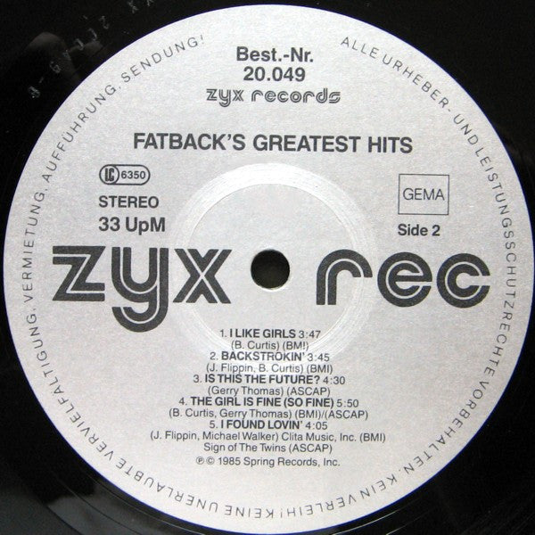 Fatback* : Fatback's Greatest Hits (LP, Comp)