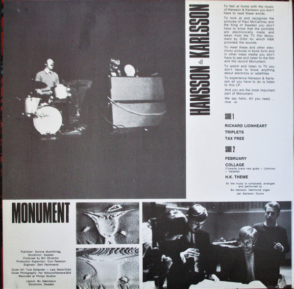 Hansson & Karlsson ~ Monument (Vinyl) - Djungel & Jazz