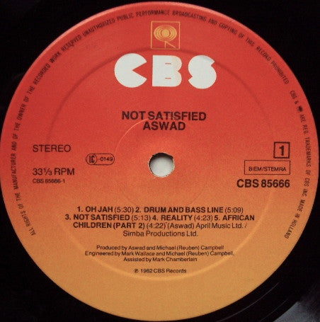 Aswad : Not Satisfied (LP, Album)