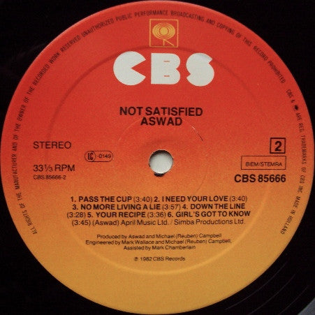 Aswad : Not Satisfied (LP, Album)