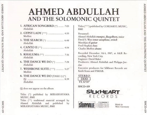 Ahmed Abdullah And The Solomonic Quintet Featuring Charles Moffett ~ Ahmed Abdullah And The Solomonic Quintet Featuring Charles Moffett (Vinyl) - Djungel & Jazz