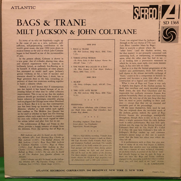 Milt Jackson & John Coltrane ~ Bags & Trane (Vinyl) - Djungel & Jazz