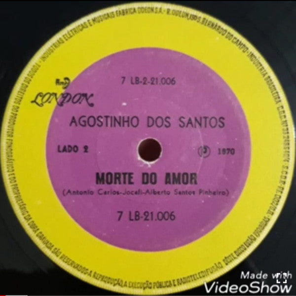 Agostinho Dos Santos ~ O Diamante Cor De Rosa / Morte Do Amor (Vinyl) - Djungel & Jazz