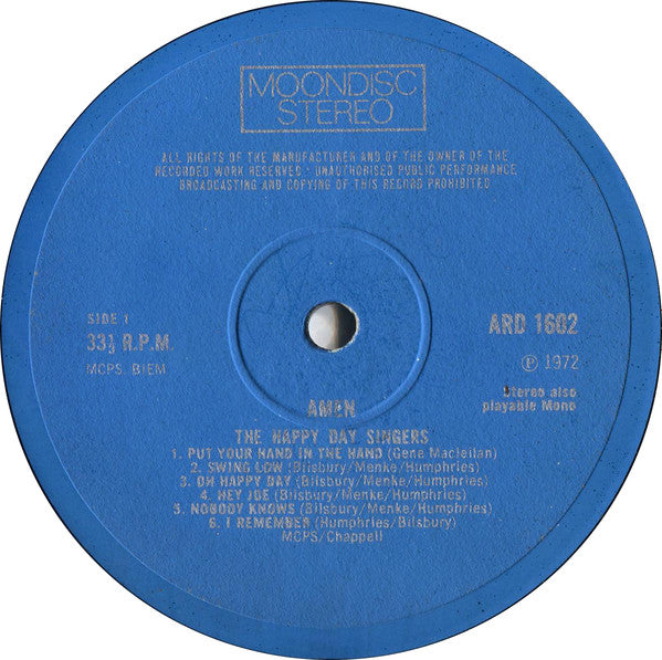 Happy Day Singers ~ Amen (Vinyl) - Djungel & Jazz