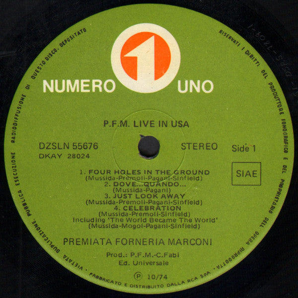 Premiata Forneria Marconi ~ Live In U.S.A. (Vinyl) - Djungel & Jazz
