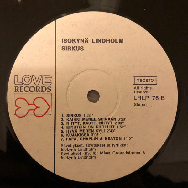 Isokynä Lindholm : Sirkus (LP, Album, RE, Gat)