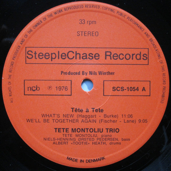 Tete Montoliu Trio ~ Tête À Tete (Vinyl) - Djungel & Jazz