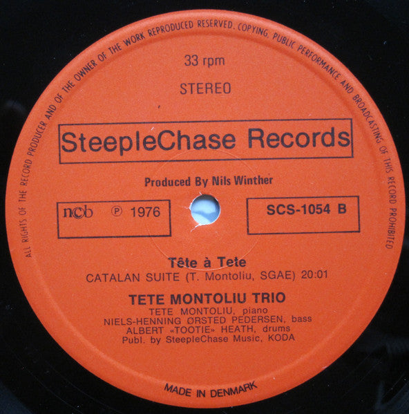 Tete Montoliu Trio ~ Tête À Tete (Vinyl) - Djungel & Jazz