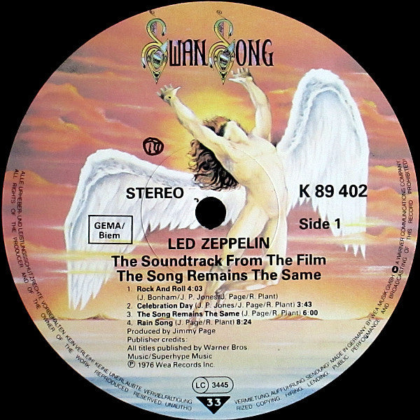 Led Zeppelin : The Soundtrack From The Film The Song Remains The Same (2xLP, Album, RE, Gat)