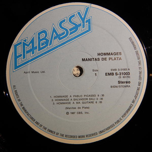 Manitas De Plata ~ Hommages (Vinyl) - Djungel & Jazz