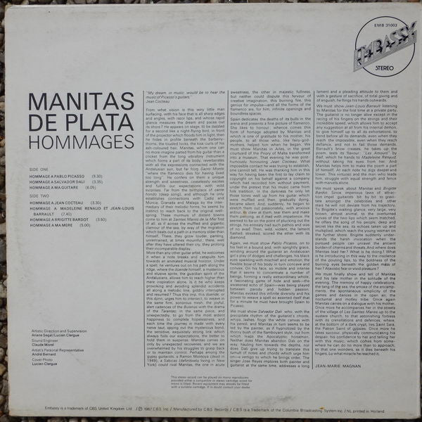Manitas De Plata ~ Hommages (Vinyl) - Djungel & Jazz