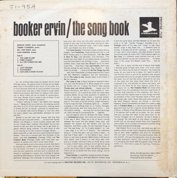 Booker Ervin ~ The Song Book (Vinyl) - Djungel & Jazz
