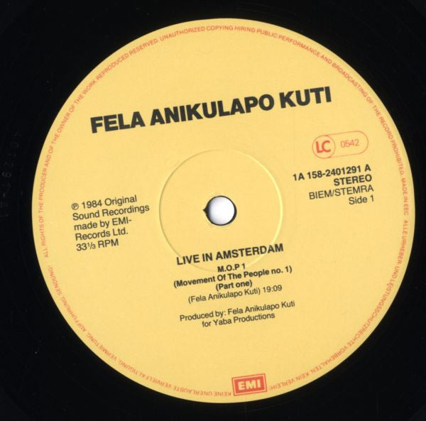 Fela Kuti, Egypt 80 : Live In Amsterdam (2xLP, Album, Gat)