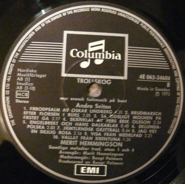 Merit Hemmingson ~ Trollskog (Mer Svensk Folkmusik På Beat) (Vinyl) - Djungel & Jazz