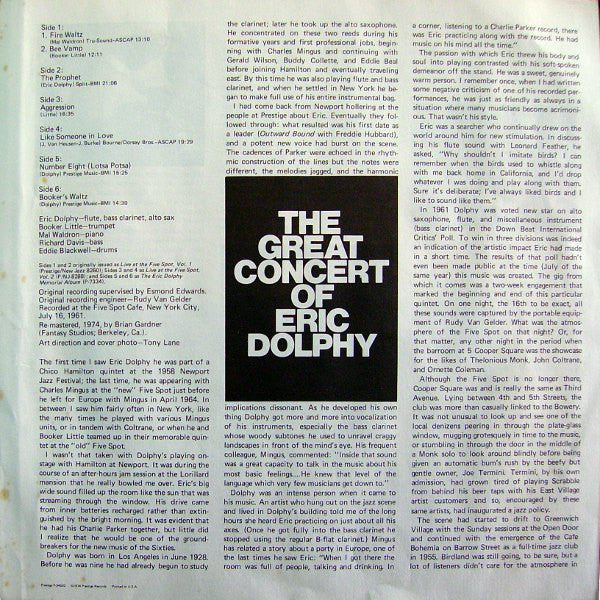 Eric Dolphy ~ The Great Concert Of Eric Dolphy (Vinyl) - Djungel & Jazz