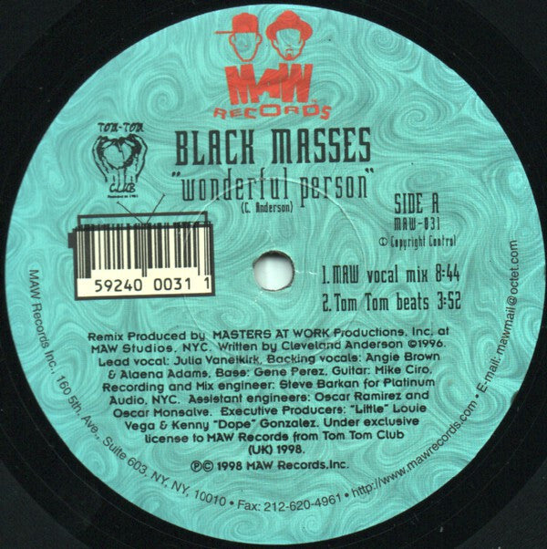 Black Masses : Wonderful Person (The Masters At Work Remixes) (12")