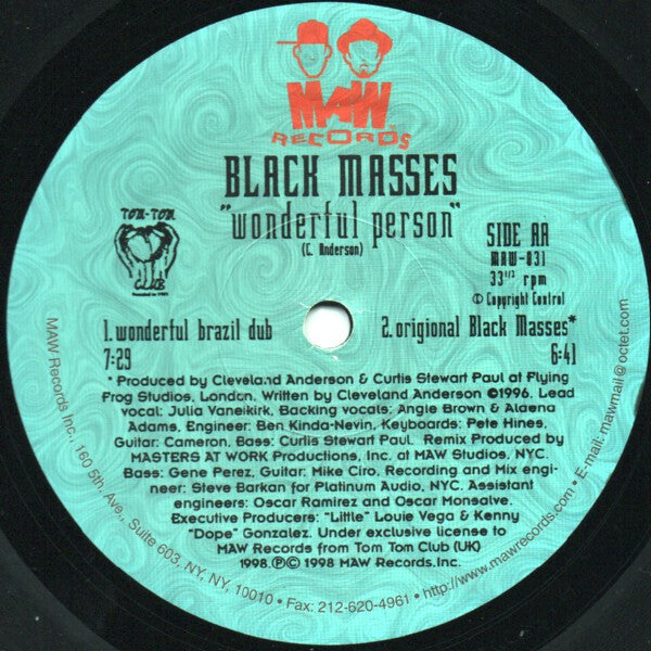 Black Masses : Wonderful Person (The Masters At Work Remixes) (12")