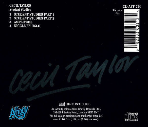 Cecil Taylor ~ Student Studies (Vinyl) - Djungel & Jazz