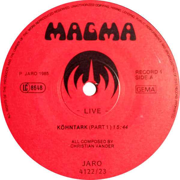Magma  ~ Live (Vinyl) - Djungel & Jazz