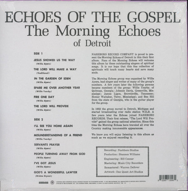 The Morning Echoes Of Detroit* : Echoes Of The Gospel (LP, Album, RE, RM)